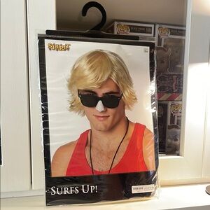Spirit Halloween Surfs Up Blonde Shag Wig NEW Adult